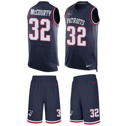 Nike Patriots #32 Devin McCourty Navy Blue Team Color Men's Stitched NFL Limited Tank Top Suit Jersey